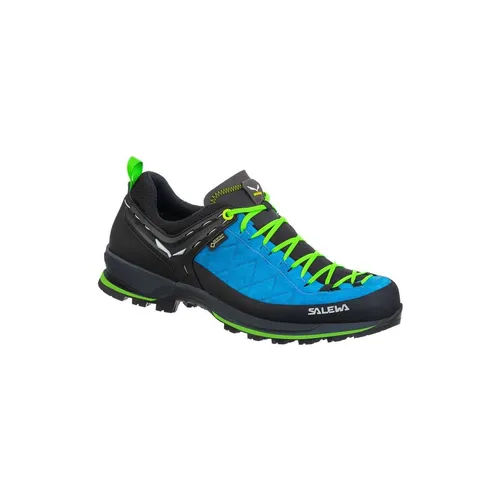 Salewa MTN Trainer 2 GTX - Wasserdichte Herren Wanderschuhe in Blau/Schwarz, Größe 44,5 - Robuste Wanderschuhe für alpine Zustiege mit hochwertigem Veloursleder-Obermaterial und Vibram-Außensohle. Ideal für jedes Gelände, wasserdicht und mit 360° Abriebfestigkeit.