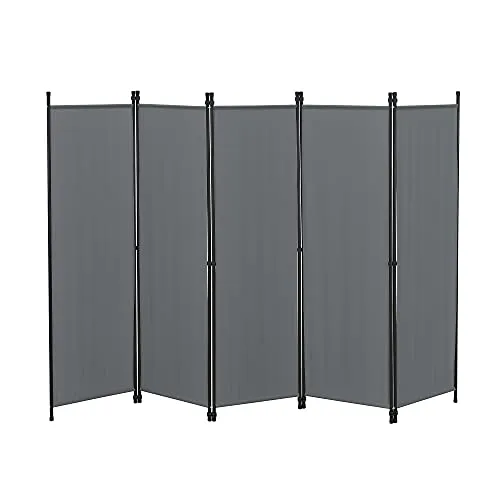 Raumteiler Huesca 5-teilig 250x171cm - Paravent & Raumteiler, ideal als Sichtschutz oder Umkleide, mit einfachem Stecksystem für schnellen Aufbau und platzsparende Lagerung.