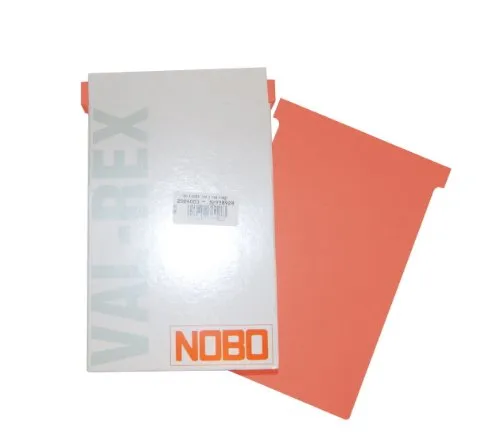 Nobo Kartentafel Zubehör T-Karten in Blisterverpackung, Größe 2, 100 Stück, orange
