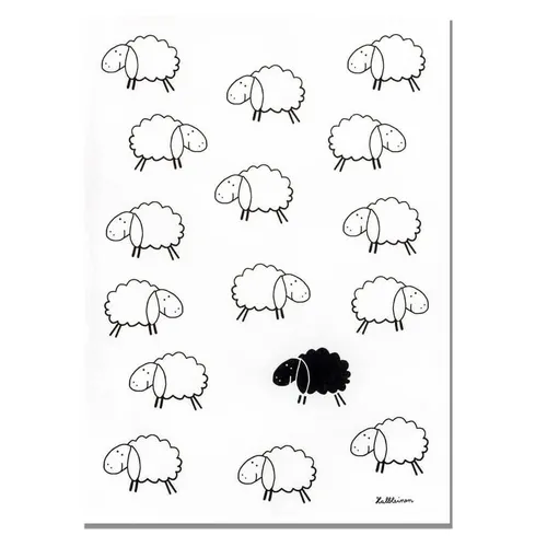 Geschirrtuch Halbleinen 50 x 70 cm Ostern Frühling Schafe Spültuch Küche Kracht