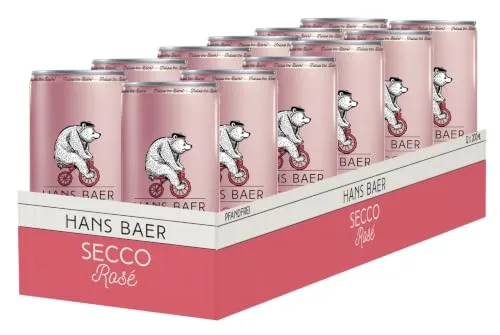 Hans Baer Secco Rosé, Perlwein in Dosen (12 x 0,20 L)