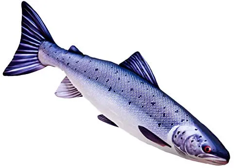GABY Fish Pillows Dekoratives Kissen in Form des echten Fisches, Atlantischer Lachs