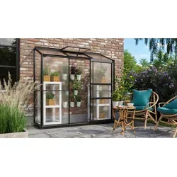 Vitavia Ida Anlehngewächshaus 1300 - Garten-Zubehör mit 4 mm Hohlkammerplatten für optimale Isolierung und robustes Design, ideal für Pflanzenliebhaber.