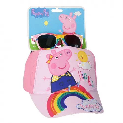 Czapka i okulary Świnka Peppa różowa  3L 2200009419 OTAR 8445484069297