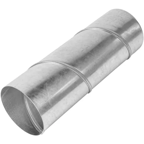 mm Durchmesser – 300 mm langer, runder, gerader Spülluftkanal – starre Trockner-Entlüftungsschlauchverlängerung aus verzinktem Stahl, Warmluftauslass, Metallkanal mit Gewinde 125