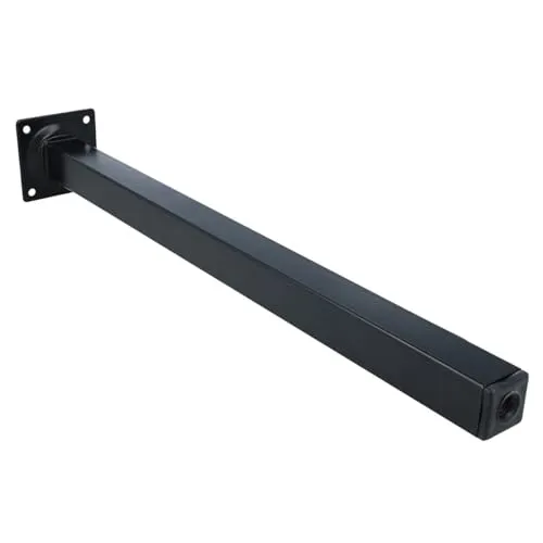 MS Beschläge Möbelbein Schwarz Möbelfuss Eckig 25x25mm Tischfuss einzeln oder 4er Pack Sofastempel Bettfuss Möbelstütze Metall Sesselfuss (1, 700mm)
