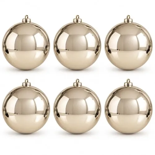 Weihnachtskugeln aus Kunststoff für den Außenbereich in beige von Annastore