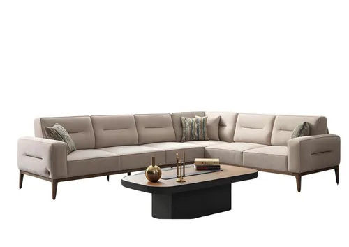 Multifunktionales Ecksofa mit verstellbarem Rücken - Geräumiges Ecksofa in Beige, ideal für das Wohnzimmer. Mit einer Breite von 250 cm und einer Länge von 320 cm bietet es Platz für bis zu 6 Personen. Der verstellbare Rücken sorgt für individuellen Komfort.