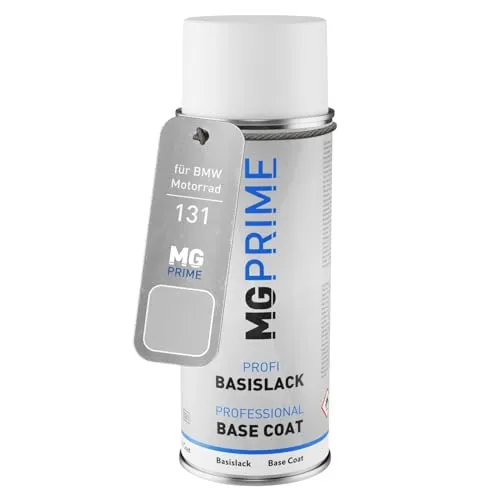 MG PRIME Motorradlack Spraydose für BMW Motorrad 131 Hellsilber Metallic Basislack Sprühdose 400ml
