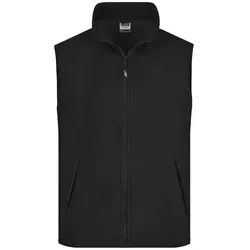 Fleece Weste JN045 - Wärmende Fleecejacke in Schwarz, Größe L - Funktionsjacken in schwerer Fleece-Qualität, pflegeleicht mit Anti-Pilling. Verstärkter Armausschnitt, Doppelnähte und 2 seitliche Zip-Taschen für zusätzlichen Komfort.