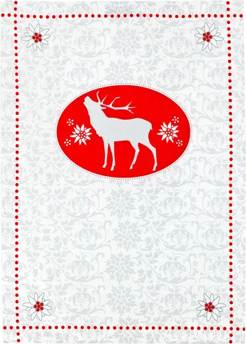 Geschirrtuch Küchentuch Röhrender Hirsch, Halbleinen, Fa. Kracht