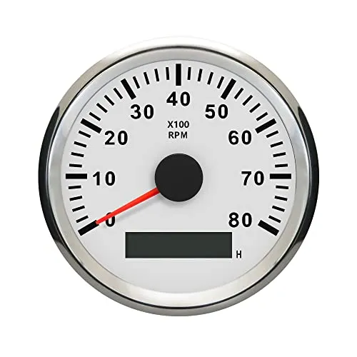 ELING Drehzahlmesser wasserdicht mit Stunde Meter 0-8000 RPM 85mm 9-32V mit Hintergrundbeleuchtung