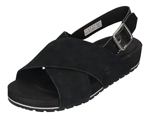 Timberland Malibu Waves Basic X Strap Jet Black EU 37,5 - Wanderschuhe mit offenem Schnitt für beste Belüftung, aus hochwertigem Leder und Synthetik, ideal für warme Tage und Freizeitaktivitäten.