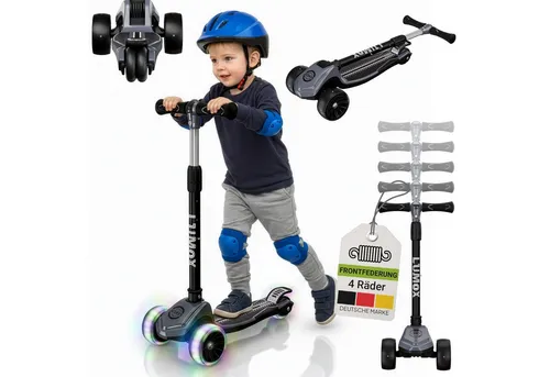 JUSKYS® Kinderroller Lumox Schwarz in schwarz von Juskys
