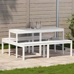 vidaXL Picknicktisch 160x134x75 cm aus Kiefernholz - Gartenmöbel-Set aus massivem Kiefernholz, robust und ideal für Garten, Terrasse oder Innenhof. Die Latten-Konstruktion verhindert Wasseransammlungen und sorgt für lange Haltbarkeit.