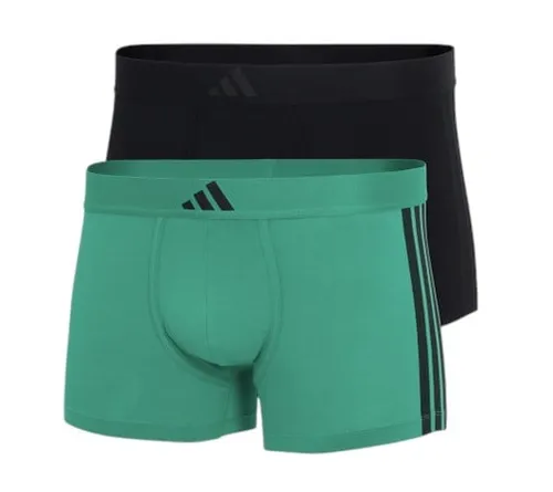 adidas Unterwäsche Boxershorts Low Rise Trunk schwarz/grün - 2 Stück, Größe: M