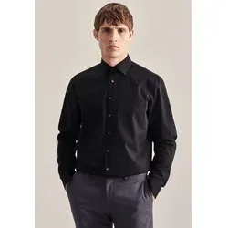 seidensticker Langarmhemd schwarz 40 - Herren-Freizeithemden aus 100% Baumwolle, ideal für einen eleganten Look im Alltag oder im Büro mit klassischem Kentkragen.