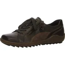 Remonte Schnürhalbschuhe in grün, Gr. 38 - Schnürer für Damen aus hochwertigem Glattleder, kombiniert mit praktischem Reißverschluss und Remonte Soft Wechselfußbett für optimalen Tragekomfort und Flexibilität.