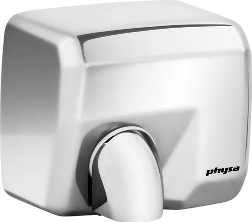 Physa VELLA SILVER Händetrockner 2000 W - Händetrockner für öffentliche Toiletten, vandalismusresistent und hygienisch, mit schneller Trocknung in nur 10 Sekunden bei 82 °C, ideal für beengte Räume