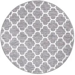 carpet city Outdoor-Teppich, Grau, Textil, Grafikmuster, Rund, 120x120 cm, Oeko-Tex® Standard 100, pflegeleicht, UV-beständig, Teppiche & Böden, Teppiche, Outdoorteppiche
