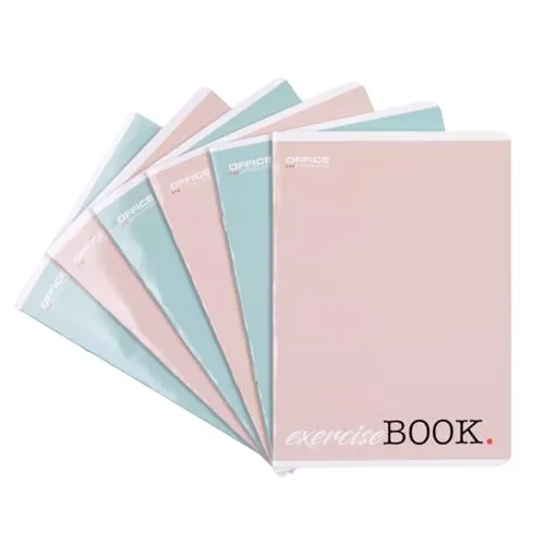 OFFICE PRODUCTS Schulheft/Format A5 32/32 Blatt Kariert/Mixed 8er Packung