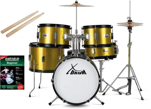 XDrum Junior Pro Kinder Schlagzeug Sunset Gold Sparkle von XDrum