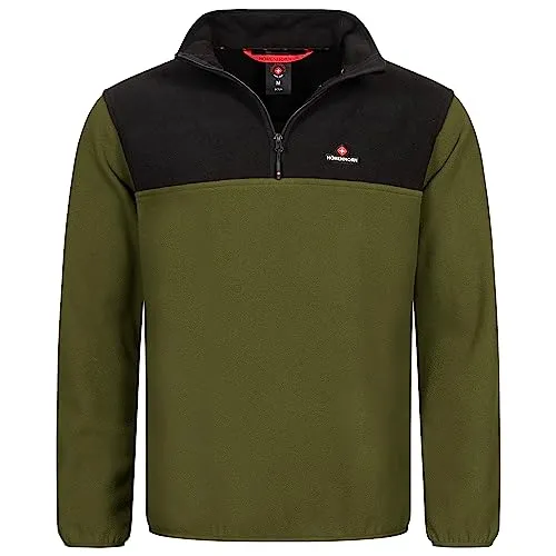 Höhenhorn Skyja Herren Fleece Pullover Schwarz/Grün Gr. L - Bequemer Fleecepullover für Herren in Schwarz/Grün, ideal für kühlere Tage. Atmungsaktiv und leicht, perfekt für Freizeit und Outdoor-Aktivitäten.