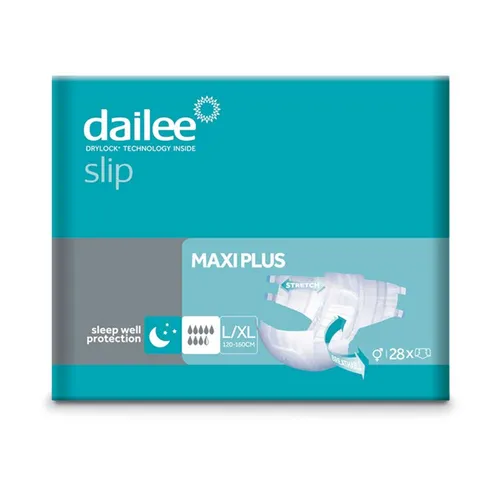 Dailee Slip Maxi Plus L/X, 28 Stück - Hochwertige Inkontinenzeinlagen - Inkontinenzeinlagen für Erwachsene mit hoher Saugkraft und atmungsaktiver Rückseite. Ideal für weniger mobile Personen, bietet höchsten Komfort und Sicherheit.