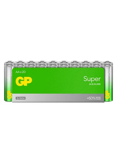 GP SUPER Stilo Alkaline AA Batterien - 20 Stück 1,5V LR06, lange Lebensdauer bis zu 10 Jahre und ideal für Spielzeug und Fernbedienungen