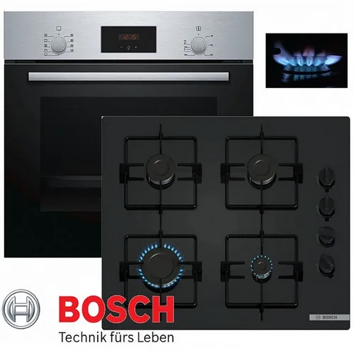 BOSCH Gasherd-Set Autark mit Teleskopauszug - Vielseitiges Gasherd-Set mit Elektro-Backofen und 4 Kochzonen, ideal für kreative Kochabenteuer. Der 1-fach-Teleskopauszug sorgt für komfortables Handling.
