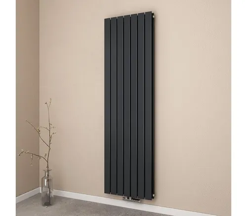 EMKE Heizkörper Flach Vertikal Doppellagig Design Paneelheizkörper Höhe: 160/180cm, 1949W für 19qm Raum Mittelanschluss Anthrazit