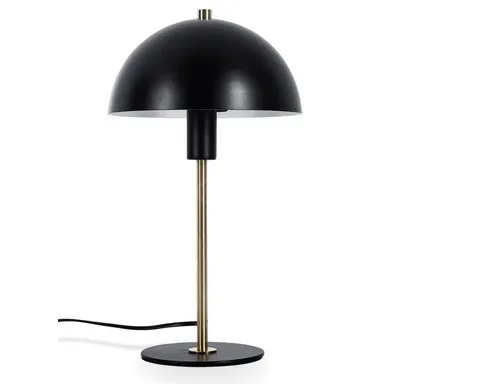 Hofstein Tischleuchte Schwarz/Gold - Moderne Nachttischlampe - Elegante Tischleuchte aus Metall, Höhe 36 cm und Durchmesser 20 cm, ideal für Esszimmer, Flur oder Schlafzimmer. Perfekt für stimmungsvolle Beleuchtung ohne Leuchtmittel.