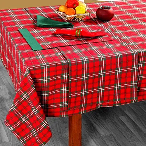 Homescapes Karierte Tischdecke Edward Tartan 137x228 cm - Baumwoll-Tischdecke im eleganten Schottenkaro, waschbar und pflegeleicht. Ideal für rustikalen Charme in Ihrem Zuhause.
