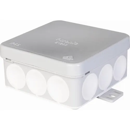 Kopp Feuchtraum Aufputz-Abzweigdose, 80 x 80 x 37 mm, winddicht, IP54, grau