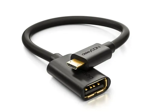 deleyCON deleyCON 0,2m USB 2.0 OTG Adapter für Handy/Smartphone/Tablet - Micro USB-Kabel