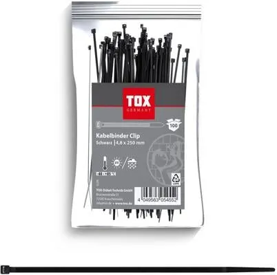 TOX Clip Kabelbinder, 4,8x250, UV-beständig, schwarz (099600027)