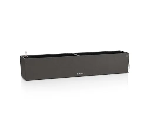 Lechuza Blumenkasten BALCONERA Stone 100 graphit - Garten-Zubehör mit intelligentem Erdbewässerungssystem und 6 Liter Wasserspeicher, ideal für Balkon und Fensterbank. Wetterfest und bruchsicher für langlebige Nutzung.