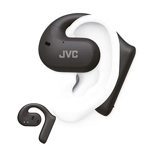 JVC Nearphones HA-NP35T-B - True Wireless Earbuds mit Open Ear Design, 17 Std. Laufzeit, IPX4 und Mikrofon-Muting für klaren Sound und Komfort unterwegs