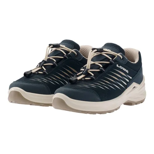 Lowa Zirrox II GTX LO JR navy/dune (6983) 32 - Multifunktionshalbschuh für Kinder - Der Lowa Zirrox II GTX LO JR ist der perfekte Begleiter für abenteuerlustige Kinder. Mit wasserdichter GORE-TEX Membran und robuster Zehenkappe bietet er optimalen Schutz und Komfort für den aktiven Alltag.