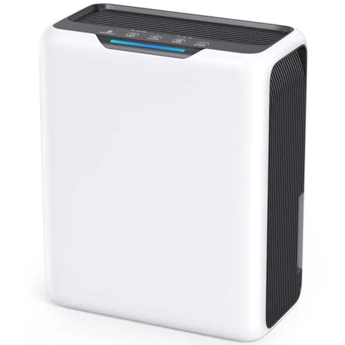 GOAMGE Luftentfeuchter 3L, Luftentfeuchter Elektrisch für 20㎡ Zuhause, Dual Peltier Technologie, 30dB Ultra Leiser für Schlafzimmer, Intelligente Abtau, 24H Timer