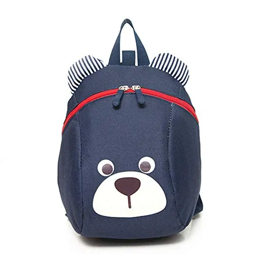 Voarge Kleinkind-Rucksack, Anti-Verloren Tasche Mit Niedlichem Bär-Tier-Design, Cartoon Harness Mit Leine, Sicherheits-Rucksack für Baby Jungen Mädchen 1-3 Jahre, Dunkelblau