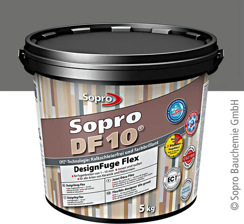 Sopro DF 10 Fliesen 5 kg Design Fuge Fugenmasse Fugenmörtel 1 bis 10mm basalt 64