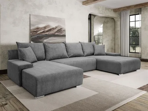 Lookway Modernes Ecksofa LAVIO U mit Schlaffunktion - Sofa & Couch mit eleganten Design und praktischer Schlaffunktion – ideal für Familien. Der integrierte Bettkasten bietet zusätzlichen Stauraum und die große Liegefläche von 150x290 cm garantiert hohen Komfort.