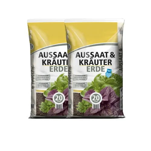 Anzuchterde 40 L (2x20L) torfreduziert Blumen Aussaaterde Kräutererde Pikieren