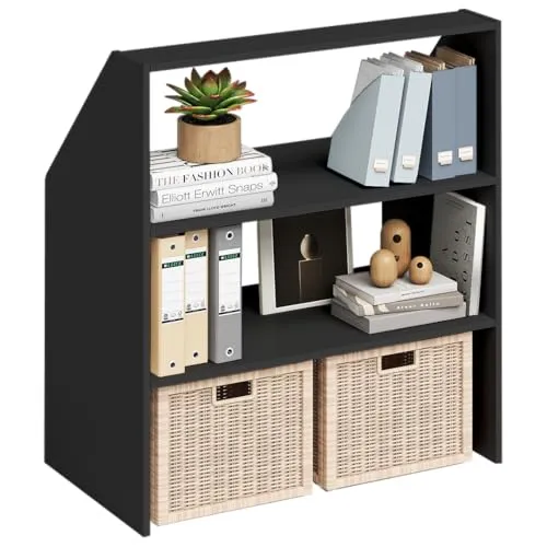 Bellamio Regal Aland Dachschrägenregal Anthrazit 90 cm - Stylisches Dachschrägenregal mit 2 Ablageflächen und 2 Türen. Ideal für schräg verlaufende Wände. Hochwertige Verarbeitung für langlebige Nutzung. Perfekt für jeden Raum!