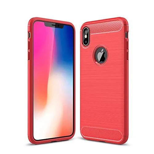 Case für Apple iPhone XS Max Hülle 6.5 Zoll Dünn Cover Schutzhülle Outdoor Handyhülle aus TPU Stoßfest Extra Schutz Robust Rot