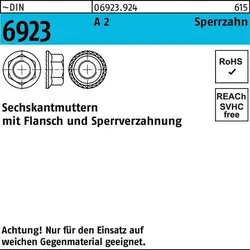 Sechskantmutter DIN 6923 Flansch M4 A 2 Sperrzahnung 500 Stück
