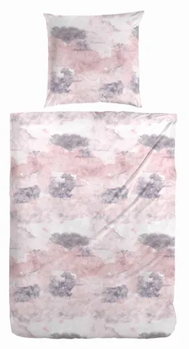 Primera Edelflanell Bettwäsche Hahn Marmor Effekt Rosa Rot 155x220 cm - Kuschelige Edelflanell Bettwäsche für höchsten Schlafkomfort. Die elegante Marmor-Optik und der Reißverschluss sorgen für eine praktische Handhabung. Ideal für erholsame Nächte in stilvollem Ambiente.