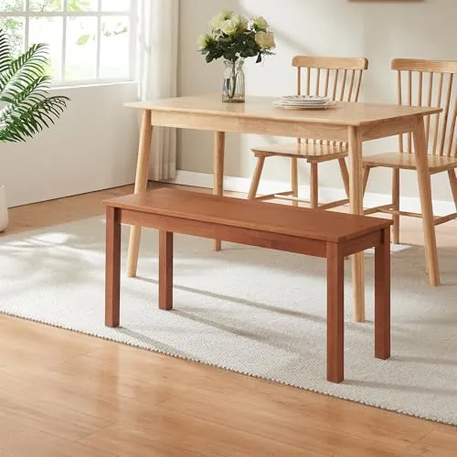 [en.casa] Esszimmerbank Trerunulu 100x35x45 cm – Kiefernholz in Walnussoptik - Einladende Sitzbank für Esszimmer, Küche oder Wohnzimmer. Ideal für gesellige Runden und ein angenehmes Ambiente. Stabile Beine und integrierte Fußgleiter schützen Böden und sorgen für langfristigen Komfort.