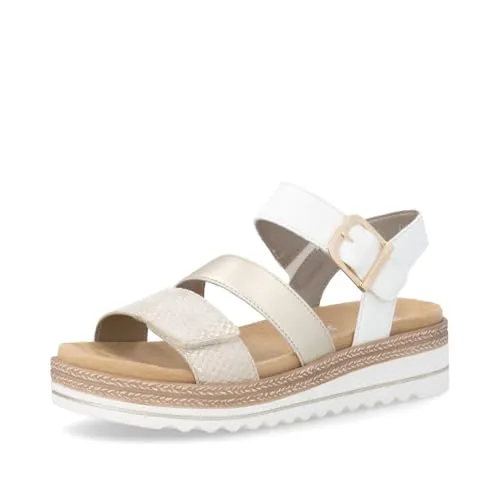 Remonte Riemchensandalen in Weiß, Größe 41 EU - Stylische Riemchensandalen für Sommer-Looks in Größe 41. Aus Kunstleder gefertigt, mit praktischem Klettverschluss für einfachen Einstieg und optimalen Halt.